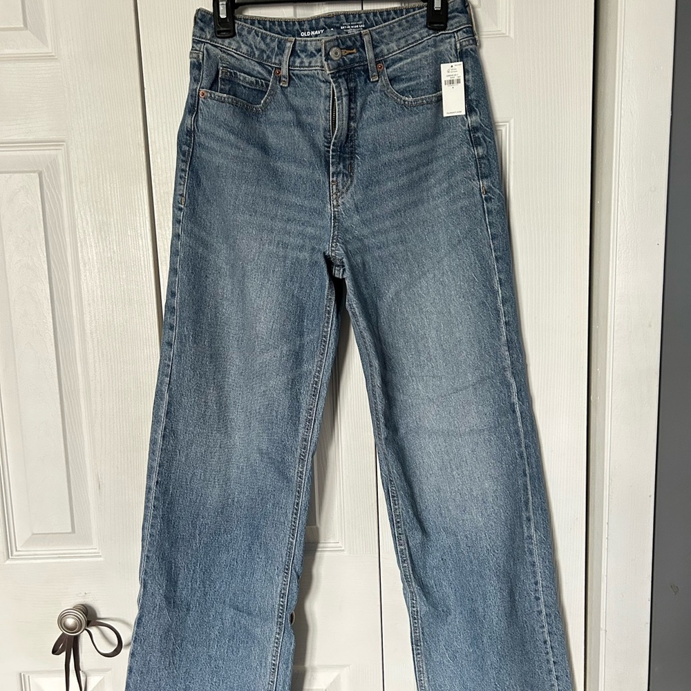 Old Navy Blue Flare Wide Leg Jeans